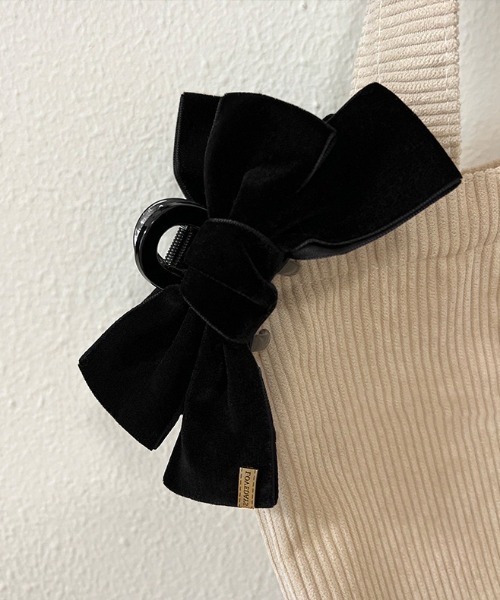 セール】ベロアリボンヘアクリップ（バレッタ/ヘアクリップ
