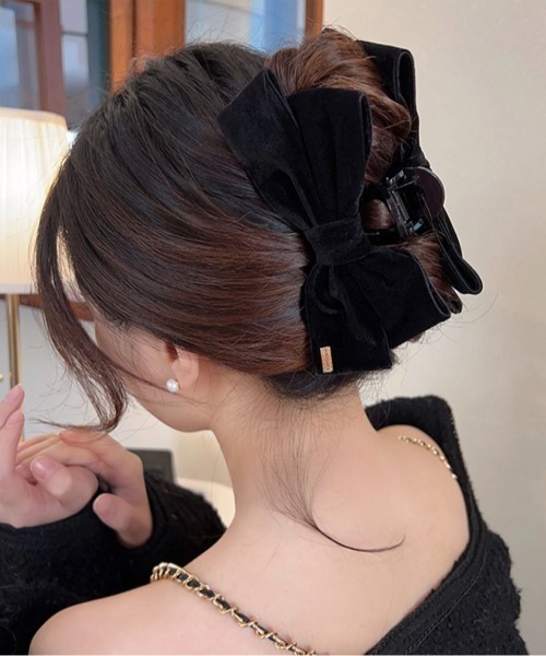 ベロアリボンヘアクリップ（バレッタ/ヘアクリップ）｜E&C closet 