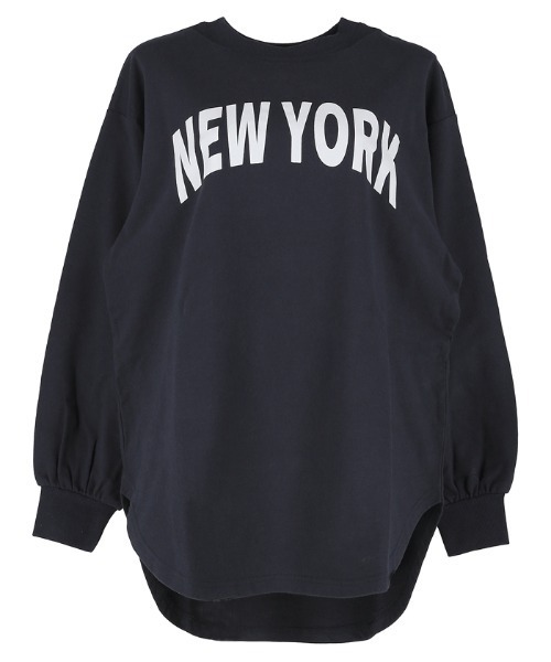 coca(coca)(コカ)の「ミニ裏毛プリントテールカットトップス(スウェット・レディース・ネイビー/ホワイト・M/L)」の14枚目の写真