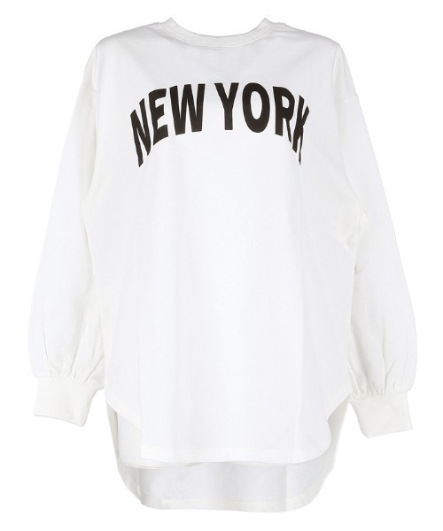 coca(coca)(コカ)の「ミニ裏毛プリントテールカットトップス(スウェット・レディース・ネイビー/ホワイト・M/L)」の13枚目の写真