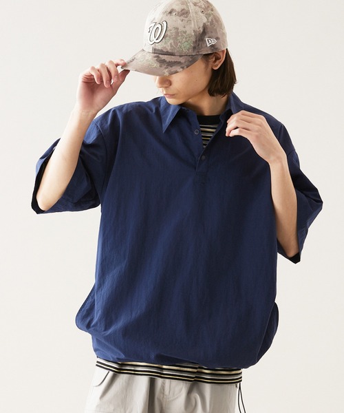 JOURNAL STANDARD(ジャーナルスタンダード)の「【ZOZO限定】FUNCTION SH PO SS / ファンクション プルオーバー 半袖(シャツ/ブラウス・メンズ・チャコールグレー/グレイッシュブルー/ネイビー/モスグリーン/ブラック/ライトベージュ/カーキ・M/L)」の6枚目の写真