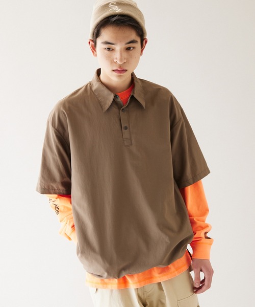 JOURNAL STANDARD(ジャーナルスタンダード)の「【ZOZO限定】FUNCTION SH PO SS / ファンクション プルオーバー 半袖(シャツ/ブラウス・メンズ・チャコールグレー/グレイッシュブルー/ネイビー/モスグリーン/ブラック/ライトベージュ/カーキ・M/L)」の1枚目の写真
