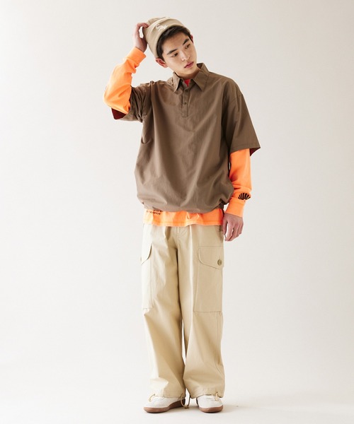 JOURNAL STANDARD(ジャーナルスタンダード)の「【ZOZO限定】FUNCTION SH PO SS / ファンクション プルオーバー 半袖(シャツ/ブラウス・メンズ・チャコールグレー/グレイッシュブルー/ネイビー/モスグリーン/ブラック/ライトベージュ/カーキ・M/L)」の9枚目の写真