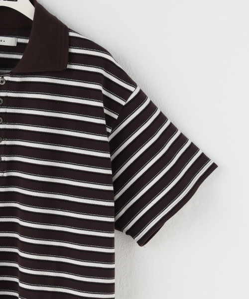 Jieda（ジエダ）の「【JIEDA / ジエダ】BORDER KANOKO ポロ SS（ポロシャツ・メンズ・ブラウン・1）」の5枚目の写真