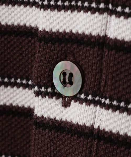 Jieda（ジエダ）の「【JIEDA / ジエダ】BORDER KANOKO ポロ SS（ポロシャツ・メンズ・ブラウン・1）」の7枚目の写真