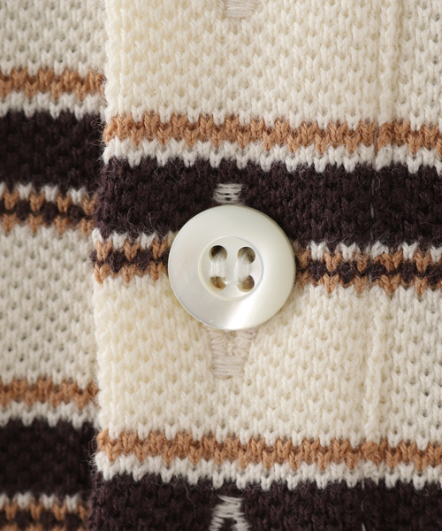 Jieda（ジエダ）の「【JIEDA / ジエダ】BORDER KANOKO ポロ SS（ポロシャツ・メンズ・ブラウン・1）」の8枚目の写真