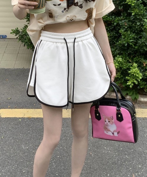 Miniministore(ミニミニストア)の「韓国ショートパンツ レディース スポーツ(スウェットパンツ・レディース・ブラック/ホワイト/グレー/フューシャピンク・FREE)」の2枚目の写真