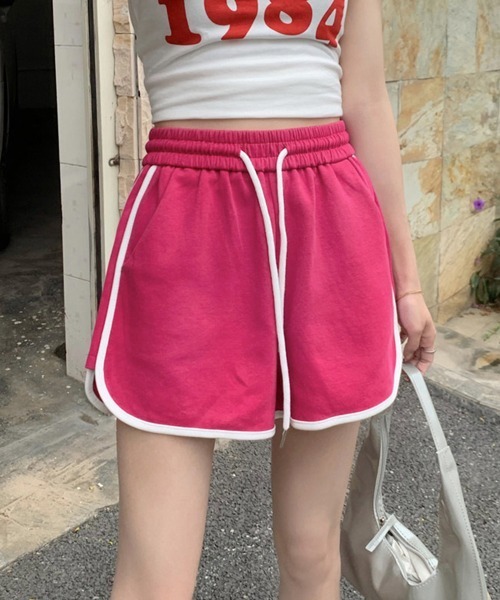 Miniministore(ミニミニストア)の「韓国ショートパンツ レディース スポーツ(スウェットパンツ・レディース・ブラック/ホワイト/グレー/フューシャピンク・FREE)」の4枚目の写真