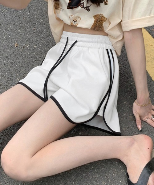 Miniministore(ミニミニストア)の「韓国ショートパンツ レディース スポーツ(スウェットパンツ・レディース・ブラック/ホワイト/グレー/フューシャピンク・FREE)」の6枚目の写真