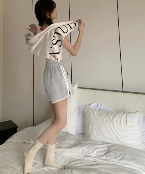 Miniministore(ミニミニストア)の「韓国ショートパンツ レディース スポーツ(スウェットパンツ・レディース・ブラック/ホワイト/グレー/フューシャピンク・FREE)」の9枚目の写真