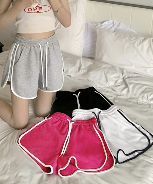 Miniministore(ミニミニストア)の「韓国ショートパンツ レディース スポーツ(スウェットパンツ・レディース・ブラック/ホワイト/グレー/フューシャピンク・FREE)」の12枚目の写真