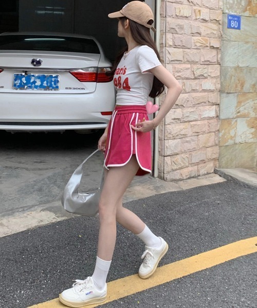 Miniministore(ミニミニストア)の「韓国ショートパンツ レディース スポーツ(スウェットパンツ・レディース・ブラック/ホワイト/グレー/フューシャピンク・FREE)」の13枚目の写真