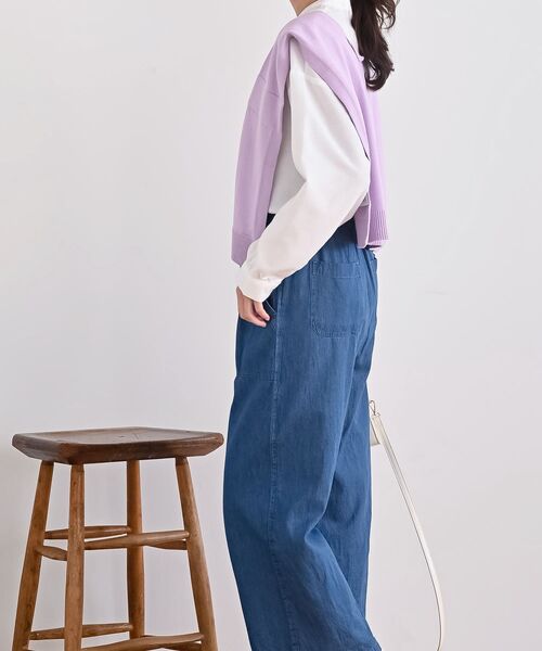 rps(アールピーエス)の「デニムらくちんワイドパンツ(デニムパンツ・レディース・ブルー/ネイビー・フリー)」の13枚目の写真
