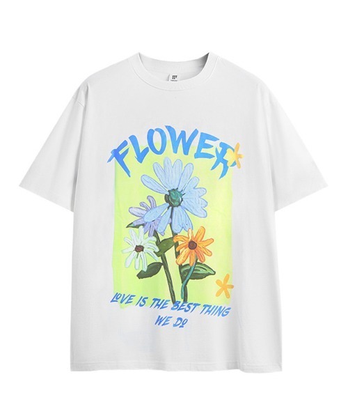 オーバーサイズ 手書き風デイジープリントTシャツ 花柄（Tシャツ/カットソー）｜Ressaca（レサーカ）