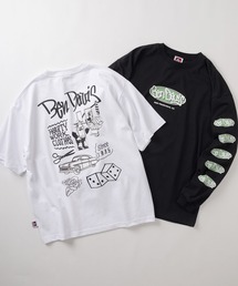 BEN DAVIS（ベンデイビス）の「【BEN DAVIS/ベンデイビス】ワンポイントロゴ＆BIGバックプリント ルードグラフィティデザイン レイヤード長袖Tシャツ/2TEELAYERED(CUT HOUSE)（Tシャツ/カットソー・メンズ）」