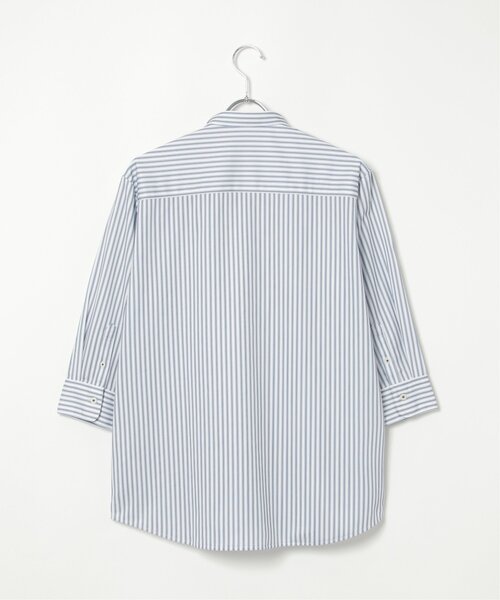 ikka（イッカ）の「7分袖イージーケアバンドカラーシャツ（シャツ/ブラウス・メンズ・ネイビー/ホワイト・S/M/L/XL）」の9枚目の写真