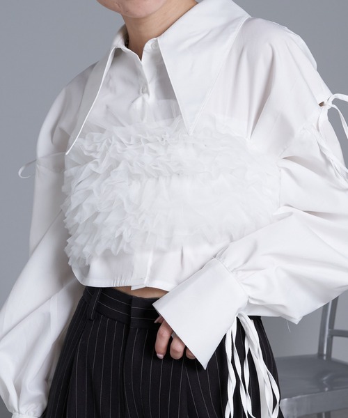 RAY CASSIN（レイカズン）の「チュールビスチェ（チューブトップ・レディース・ブラック/グレー/ホワイト・FREE）」の2枚目の写真