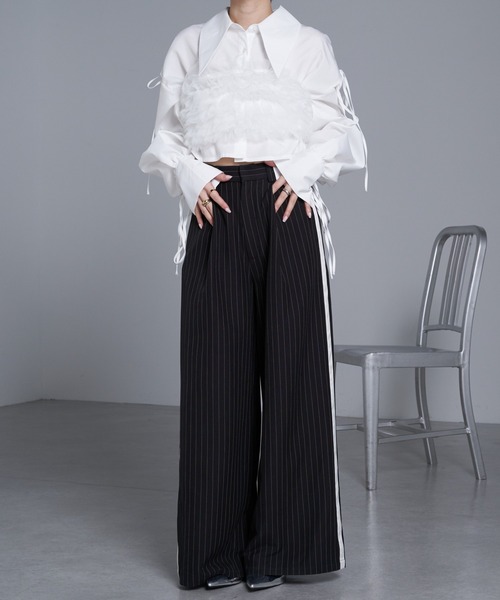 RAY CASSIN（レイカズン）の「チュールビスチェ（チューブトップ・レディース・ブラック/グレー/ホワイト・FREE）」の4枚目の写真