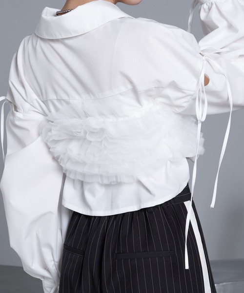 RAY CASSIN（レイカズン）の「チュールビスチェ（チューブトップ・レディース・ブラック/グレー/ホワイト・FREE）」の8枚目の写真