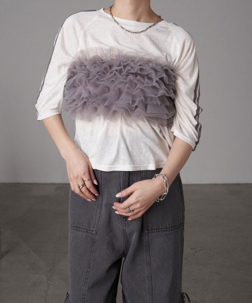 RAY CASSIN（レイカズン）の「チュールビスチェ（チューブトップ・レディース・ブラック/グレー/ホワイト・FREE）」の11枚目の写真