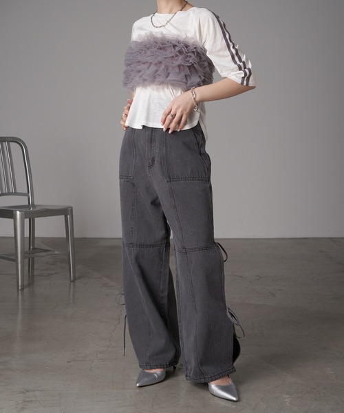 RAY CASSIN（レイカズン）の「チュールビスチェ（チューブトップ・レディース・ブラック/グレー/ホワイト・FREE）」の10枚目の写真