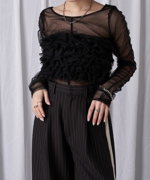 RAY CASSIN（レイカズン）の「チュールビスチェ（チューブトップ・レディース・ブラック/グレー/ホワイト・FREE）」の15枚目の写真