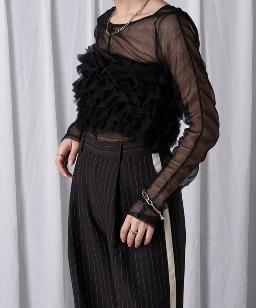 RAY CASSIN（レイカズン）の「チュールビスチェ（チューブトップ・レディース・ブラック/グレー/ホワイト・FREE）」の17枚目の写真