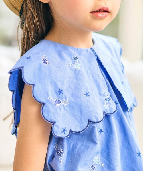 apres les cours（アプレレクール）の「ハート・フラワー・シェル スカラップチュニック（チュニック・キッズ・アイボリー/サーモンピンク/ブルー・80/90/100/110/120/130/140）」の15枚目の写真