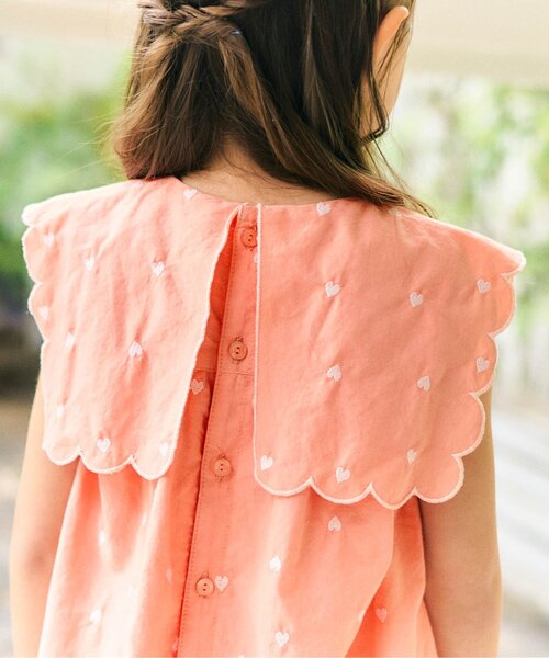 apres les cours（アプレレクール）の「ハート・フラワー・シェル スカラップチュニック（チュニック・キッズ・アイボリー/サーモンピンク/ブルー・80/90/100/110/120/130/140）」の20枚目の写真