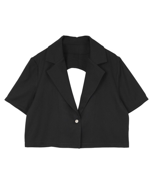 バックベルト半袖テーラードジャケット（テーラードジャケット）｜miette（ミエット）