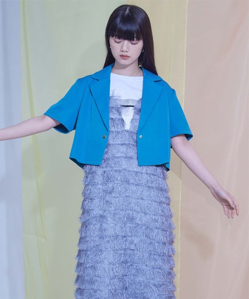 バックベルト半袖テーラードジャケット（テーラードジャケット）｜miette（ミエット）