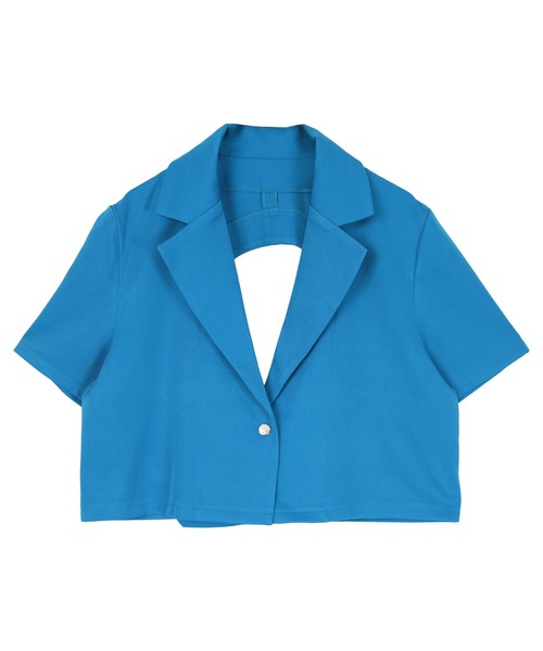 バックベルト半袖テーラードジャケット（テーラードジャケット）｜miette（ミエット）