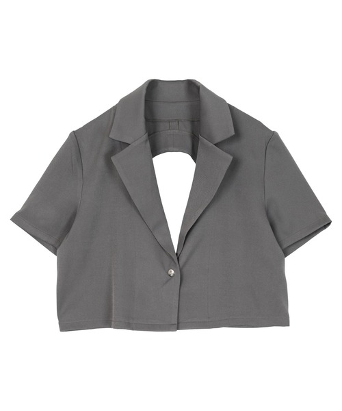 バックベルト半袖テーラードジャケット（テーラードジャケット）｜miette（ミエット）