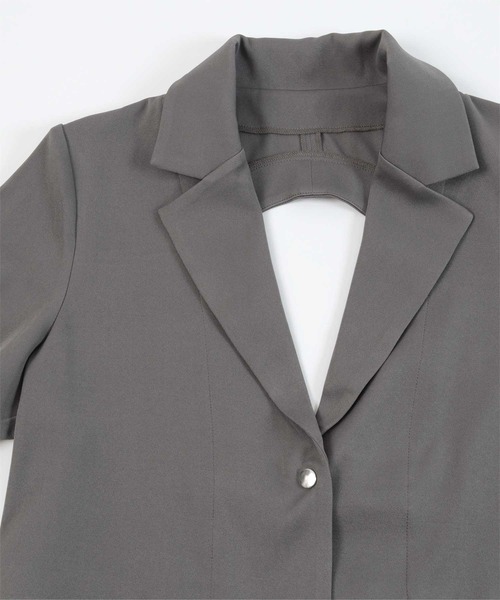 バックベルト半袖テーラードジャケット（テーラードジャケット）｜miette（ミエット）