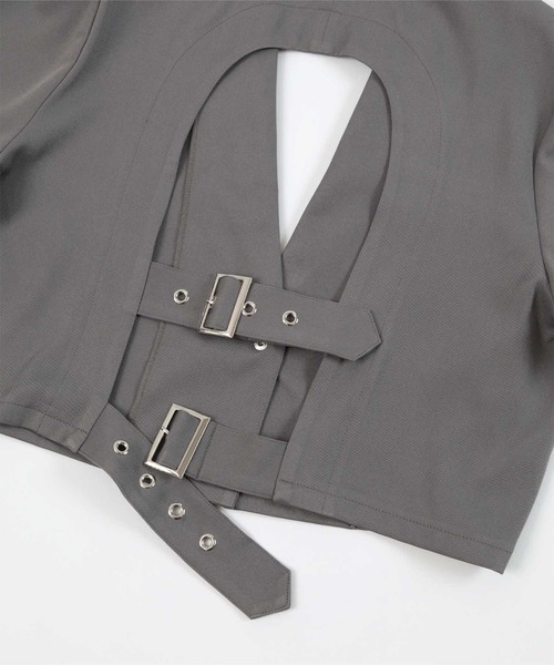 バックベルト半袖テーラードジャケット（テーラードジャケット）｜miette（ミエット）