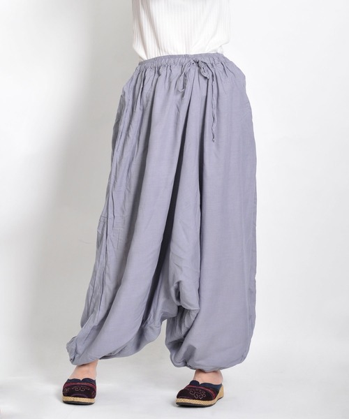 MARAI(マーライ)の「【MARAI】サルエルパンツ アラジンパンツ バルーンパンツ レーヨン(その他パンツ・レディース・ターコイズブルー/グレー/オレンジ/パープル/ネイビー/ワイン/ブラック/ライトグレー/ライトグリーン/ピンク・FREE)」の3枚目の写真