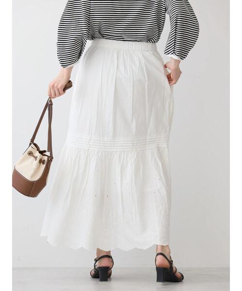 AMERICAN HOLIC(アメリカンホリック)の「インドCottonスカラップ刺繍スカート(スカート・レディース・ブラック/オフホワイト・M/L)」の10枚目の写真