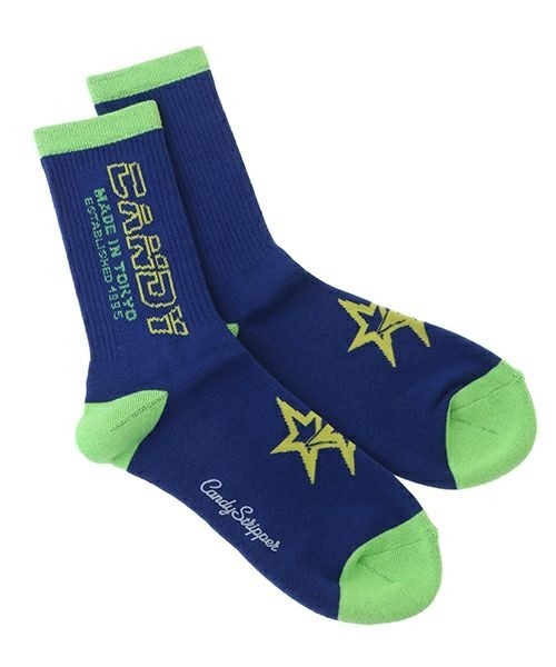 Candy Stripper（キャンディストリッパー）の「CANDY LOGO RIB ソックス（ソックス/靴下・レディース・ブルー/ピンク/ブラック・FREE）」の2枚目の写真