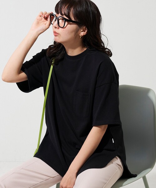 FREAK'S STORE(フリークスストア)の「WEB限定 USAコットン ビッグシルエット 半袖 Tシャツ(Tシャツ/カットソー・レディース・ブラック/レッド/ブラウン/ブルー/オフホワイト/ストライプ・フリ-)」の3枚目の写真