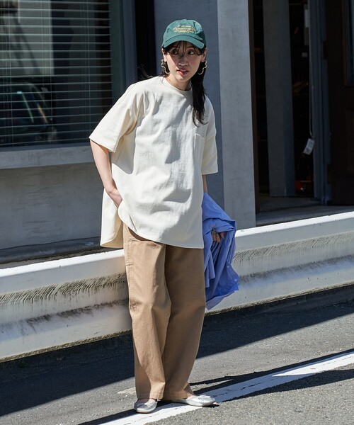 FREAK'S STORE(フリークスストア)の「WEB限定 USAコットン ビッグシルエット 半袖 Tシャツ(Tシャツ/カットソー・レディース・ブラック/レッド/ブラウン/ブルー/オフホワイト/ストライプ・フリ-)」の20枚目の写真