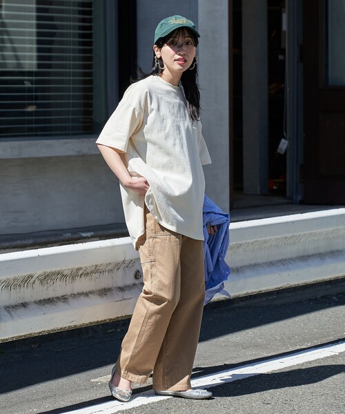 FREAK'S STORE(フリークスストア)の「WEB限定 USAコットン ビッグシルエット 半袖 Tシャツ(Tシャツ/カットソー・レディース・ブラック/レッド/ブラウン/ブルー/オフホワイト/ストライプ・フリ-)」の21枚目の写真