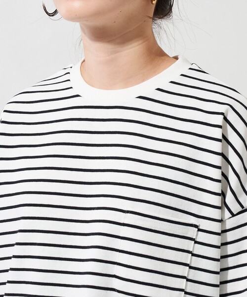 FREAK'S STORE(フリークスストア)の「WEB限定 USAコットン ビッグシルエット 半袖 Tシャツ(Tシャツ/カットソー・レディース・ブラック/レッド/ブラウン/ブルー/オフホワイト/ストライプ・フリ-)」の9枚目の写真