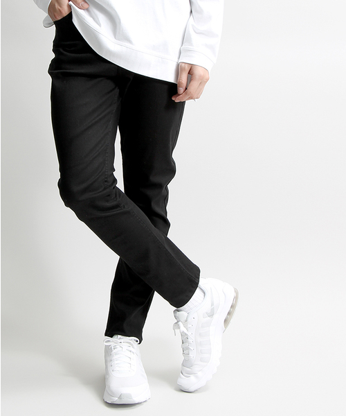 WEGO（ウィゴー）の「WEGO/ドロップクロッチZIPスキニーパンツ（デニムパンツ・メンズ・ブラック/ホワイト・LARGE/MEDIUM）」の2枚目の写真