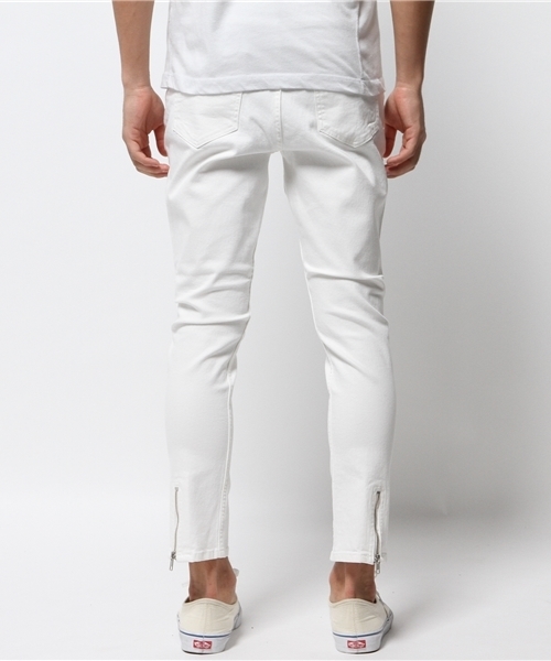 WEGO（ウィゴー）の「WEGO/ドロップクロッチZIPスキニーパンツ（デニムパンツ・メンズ・ブラック/ホワイト・LARGE/MEDIUM）」の8枚目の写真