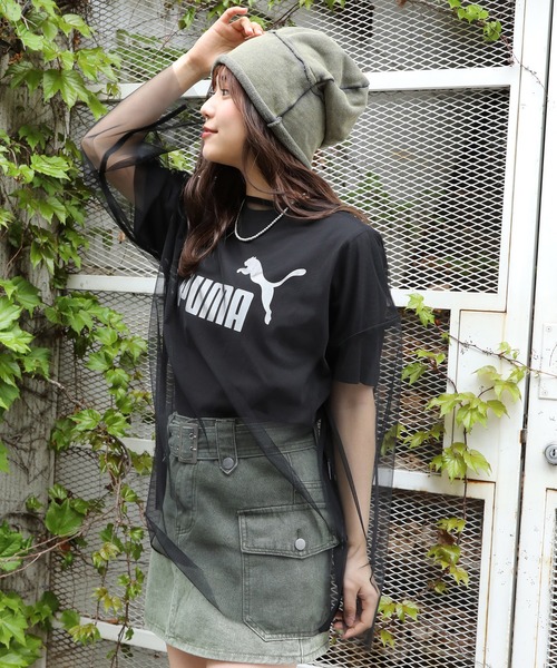 PUMA（プーマ）の「【PUMA / プーマ】フロントロゴ 半袖Tシャツ（Tシャツ/カットソー・レディース・ホワイト/グレー/ブラック・L/M）」の4枚目の写真