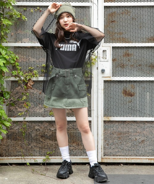 PUMA（プーマ）の「【PUMA / プーマ】フロントロゴ 半袖Tシャツ（Tシャツ/カットソー・レディース・ホワイト/グレー/ブラック・L/M）」の9枚目の写真