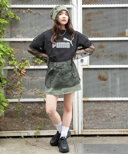 PUMA（プーマ）の「【PUMA / プーマ】フロントロゴ 半袖Tシャツ（Tシャツ/カットソー・レディース・ホワイト/グレー/ブラック・L/M）」の10枚目の写真