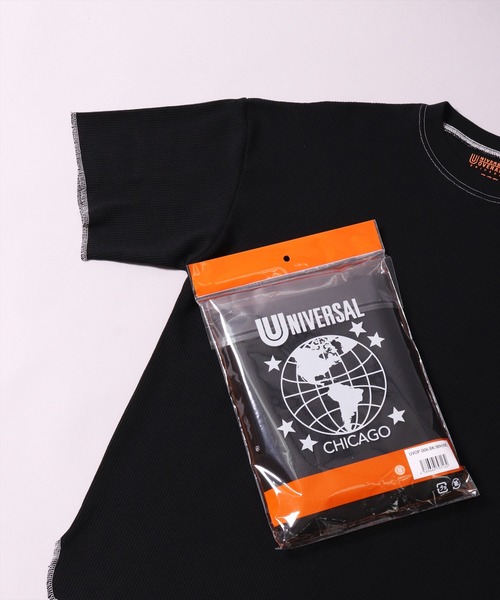UNIVERSAL OVERALL(ユニバーサルオーバーオール)の「(LG)【UNIVERSAL OVERALL】【パックT】ルーズフィット ワッフル Tシャツ(Tシャツ/カットソー・メンズ・ホワイト系1/ホワイト系2/ブラック系2/ブラック系/ホワイト/ブラック系1・MEDIUM/LARGE/X-LARGE)」の5枚目の写真