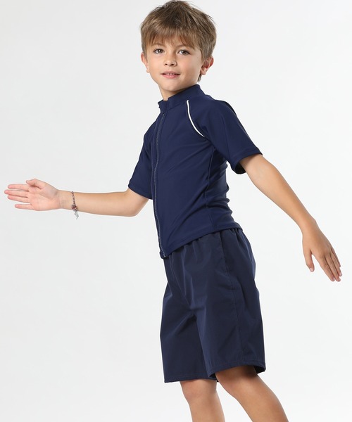 セール】紫外線遮蔽率99％ キッズ スクール水着 半袖ラッシュガード