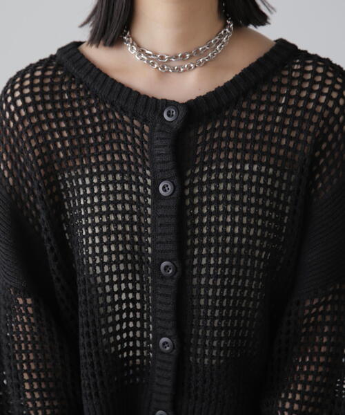 FREE'S MART（フリーズマート）の「◆前後2WAYメッシュニットカーディガン（カーディガン/ボレロ・レディース・ベージュ/ブルー/ブラック・FREE）」の10枚目の写真